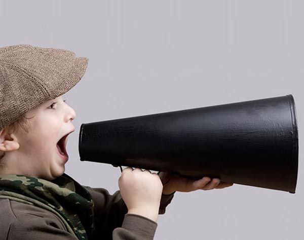 calling for auditions with megaphone